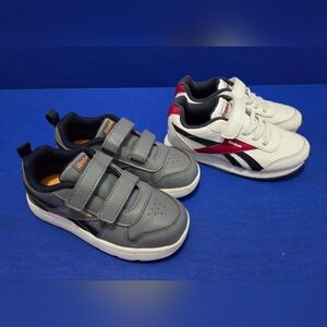 Reebok Kids' Gray Size 10 and White Sneakers with Red Accents Size 11 Toddler
